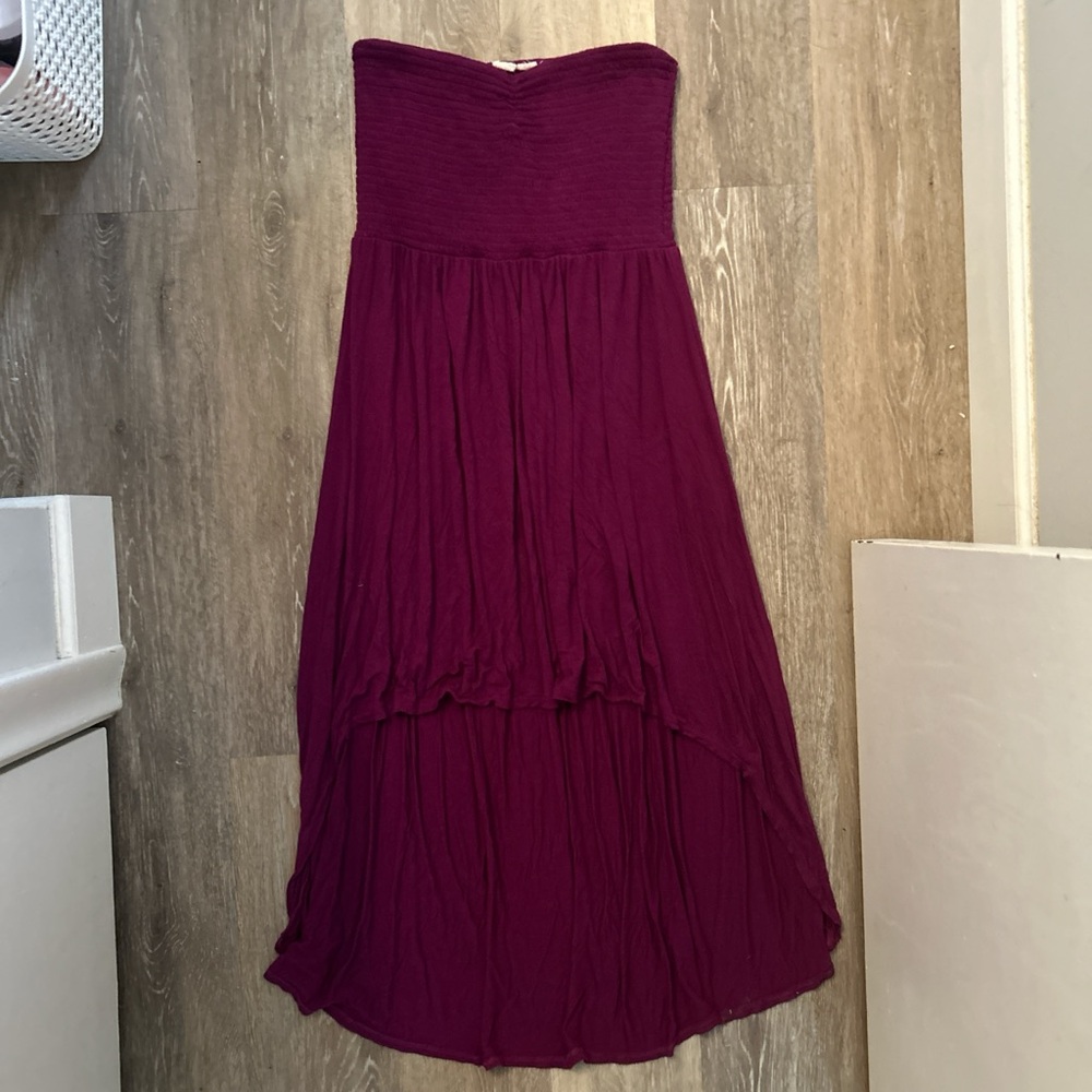 Strapless Purple Maxi Dress